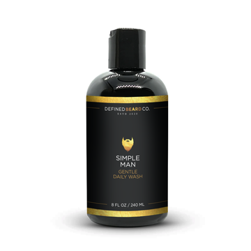 Simple Man gentle daily beard wash from defined beard co. was created to be a rich lathering wash to cleanse your beard while also retaining moisture. This wash is gentle enough to use every day due to its non-stripping and gentle cleansing formula